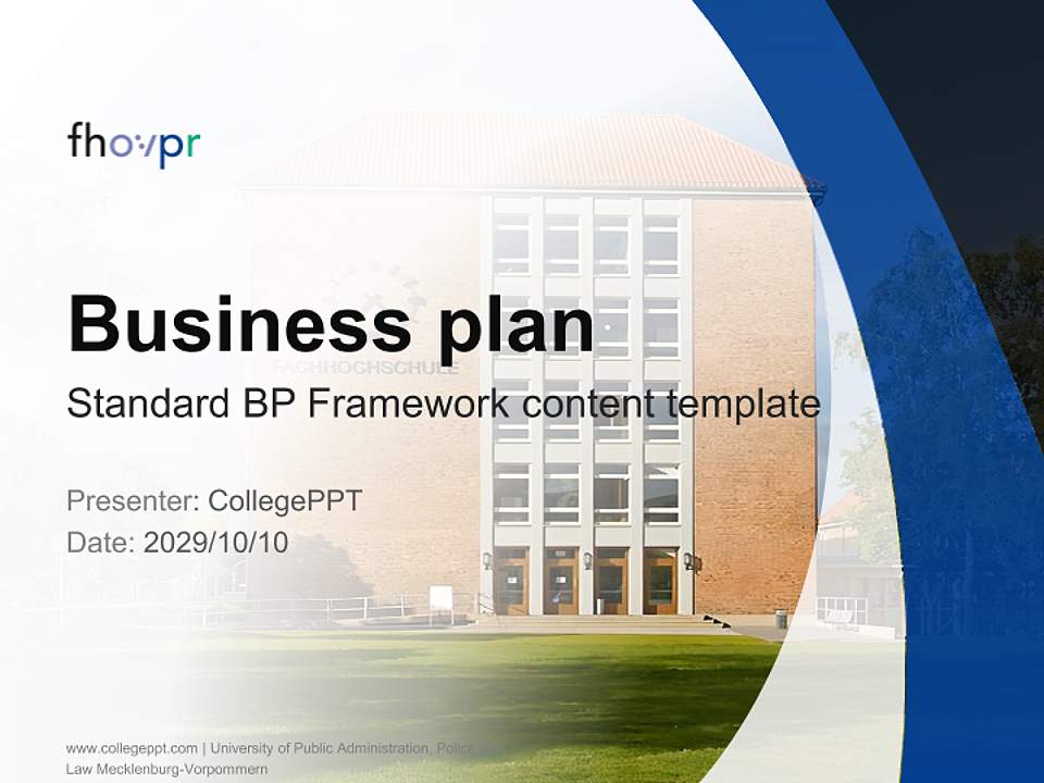 University of Public Administration, Police and Law Mecklenburg-Vorpommern Competition/Entrepreneurship Contest PPT Template4:3 ratio PPT effect preview image9