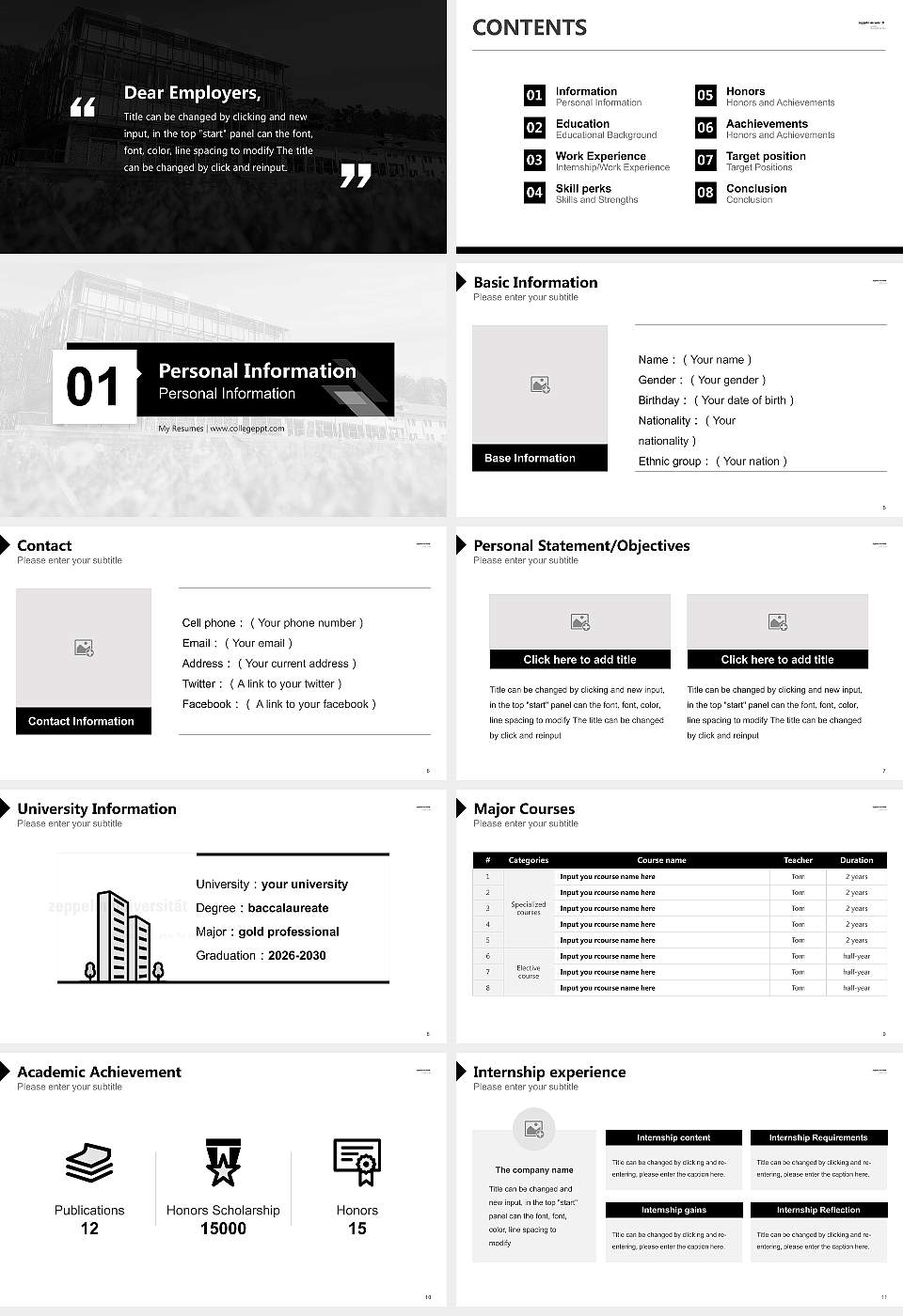 Zeppelin University – See campus Resume PPT Template16:9 ratio PPT effect preview image2