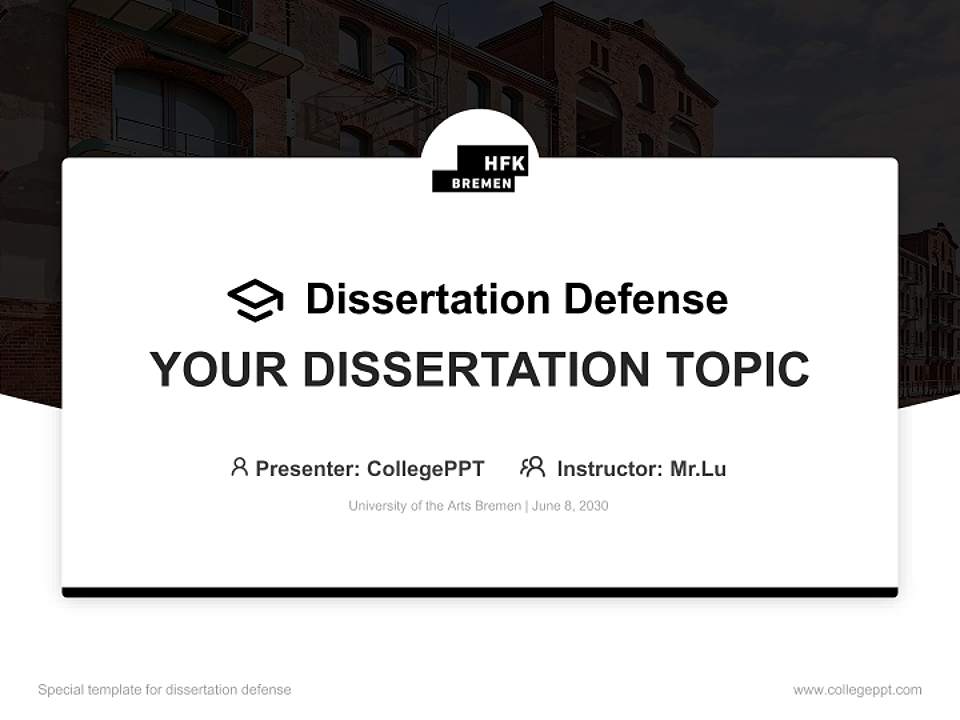 University of the Arts Bremen Graduation Thesis Defense PPT Template4:3 ratio PPT effect preview image7