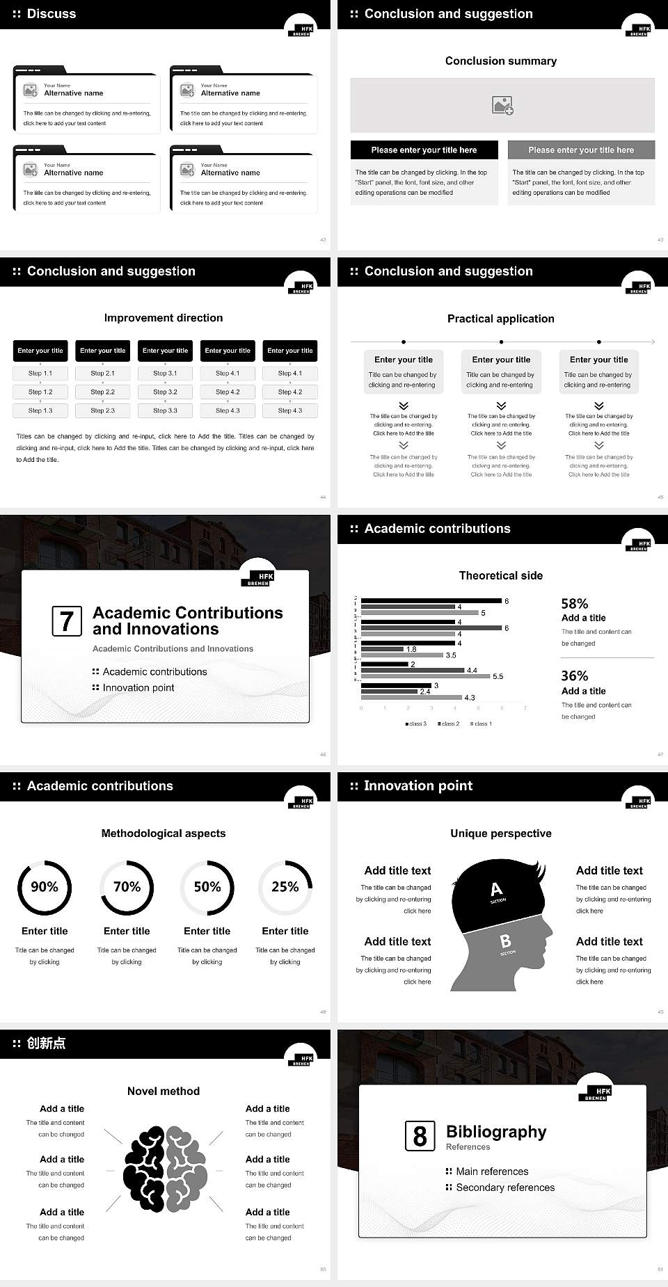 University of the Arts Bremen Graduation Thesis Defense PPT Template4:3 ratio PPT effect preview image6