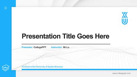 XU Exponential University of Applied Sciences Thesis Proposal/Graduation Defense PPT Template
