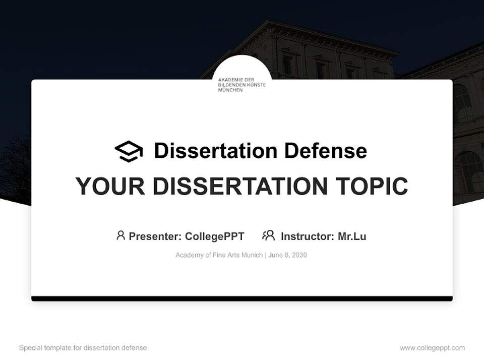 Academy of Fine Arts Munich Graduation Thesis Defense PPT Template4:3 ratio PPT effect preview image7