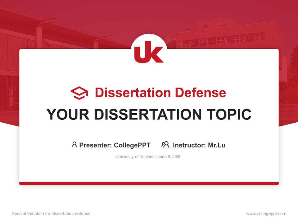 University of Koblenz Graduation Thesis Defense PPT Template4:3 ratio PPT effect preview image7