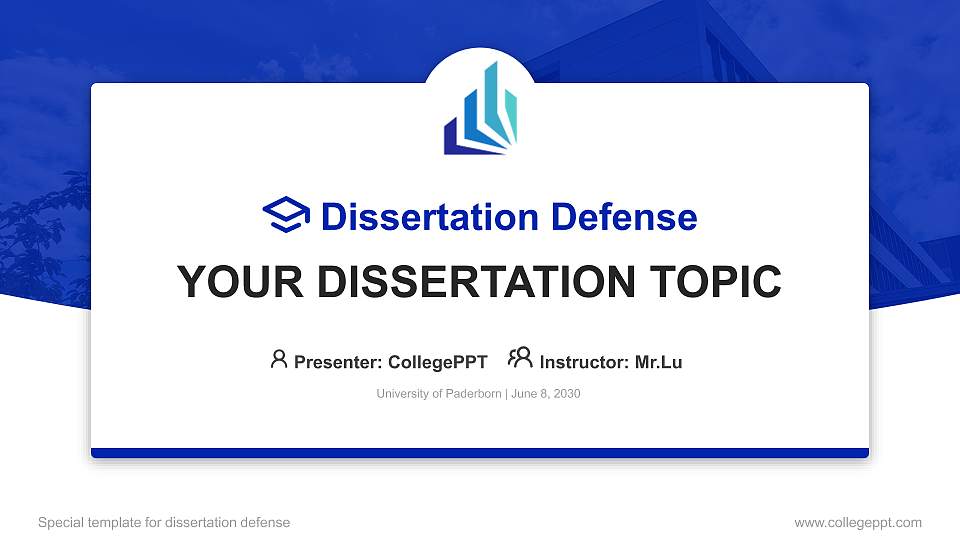 University of Paderborn Graduation Thesis Defense PPT Template16:9 ratio PPT effect preview image