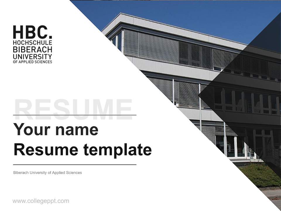 Biberach University of Applied Sciences Resume PPT Template4:3 ratio PPT effect preview image5