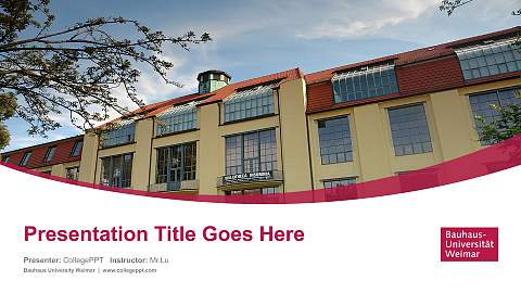 Bauhaus University Weimar Course/Courseware Creation PPT Template