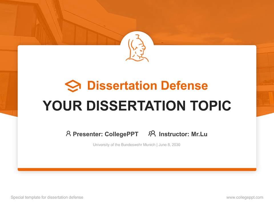 University of the Bundeswehr Munich Graduation Thesis Defense PPT Template4:3 ratio PPT effect preview image7