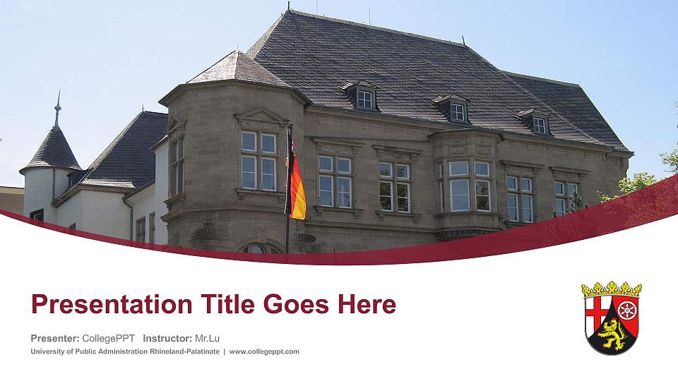 University of Public Administration Rhineland-Palatinate Course/Courseware Creation PPT Template16:9 ratio PPT effect preview image