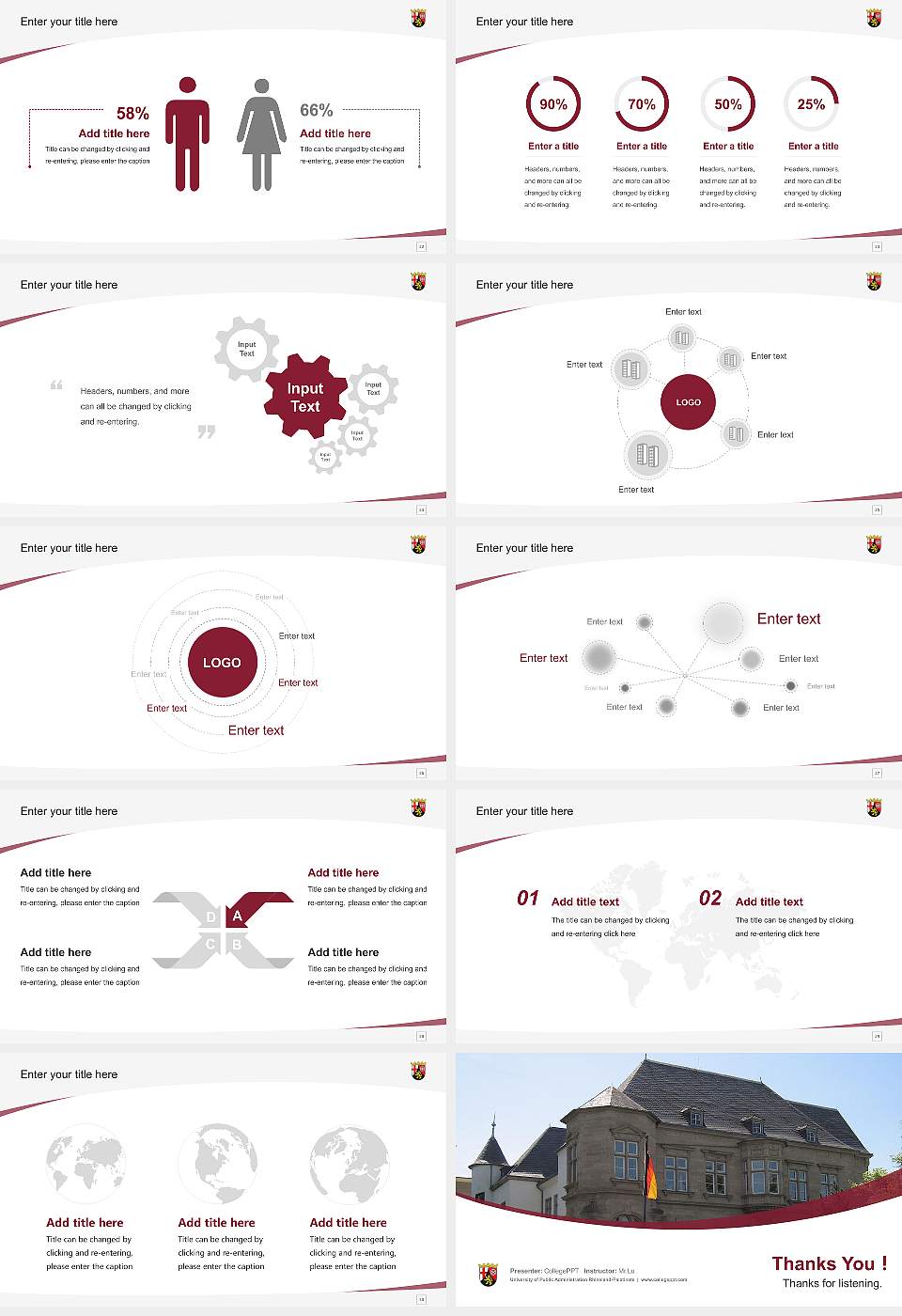 University of Public Administration Rhineland-Palatinate Course/Courseware Creation PPT Template16:9 ratio PPT effect preview image4