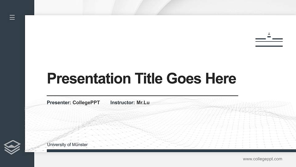 University of Münster Thesis Proposal/Graduation Defense PPT Template16:9 ratio PPT effect preview image