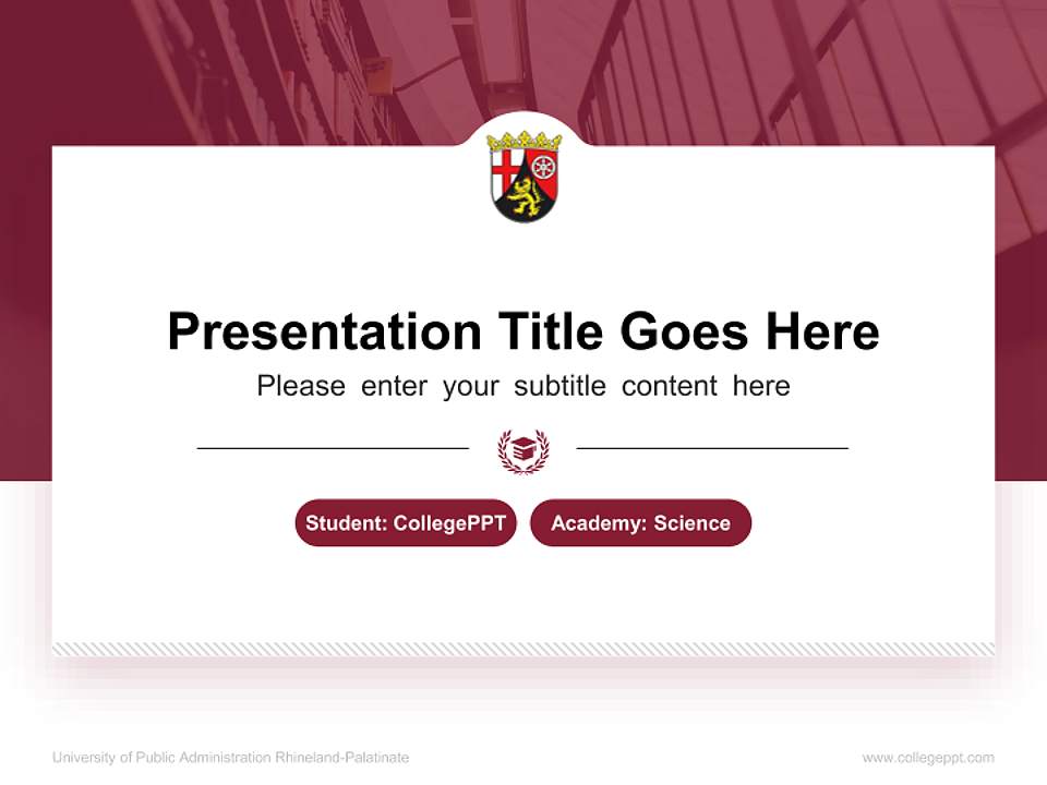 University of Public Administration Rhineland-Palatinate National Scholarship Defense PPT Template4:3 ratio PPT effect preview image4