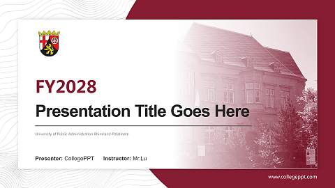 University of Public Administration Rhineland-Palatinate Academic Presentation/Research Findings Report PPT Template