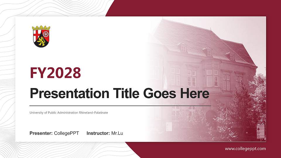 University of Public Administration Rhineland-Palatinate Academic Presentation/Research Findings Report PPT Template16:9 ratio PPT effect preview image