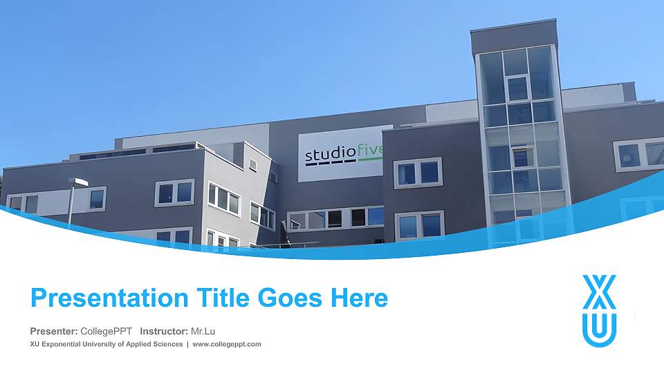 XU Exponential University of Applied Sciences Course/Courseware Creation PPT Template16:9 ratio PPT effect preview image