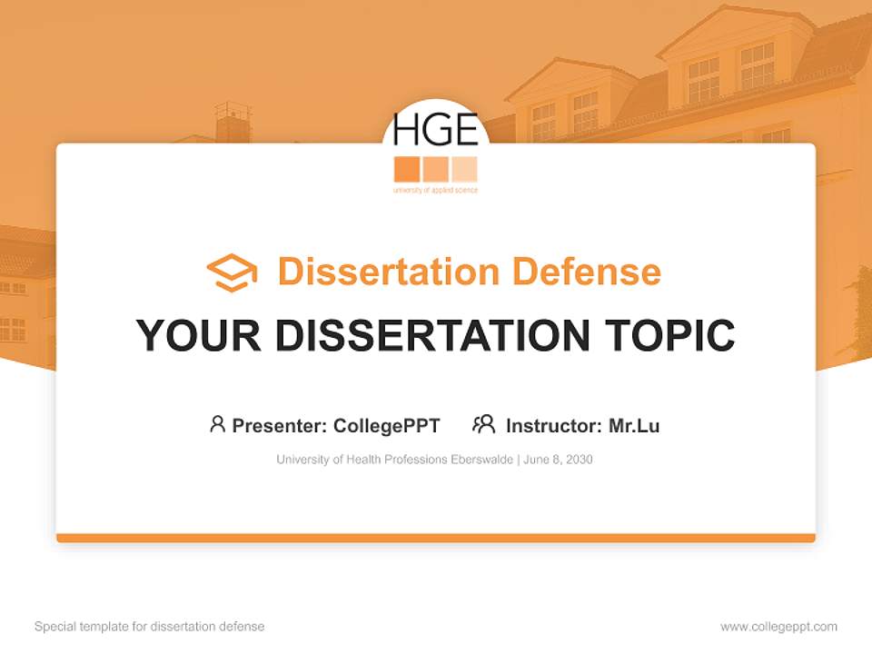 University of Health Professions Eberswalde Graduation Thesis Defense PPT Template4:3 ratio PPT effect preview image7