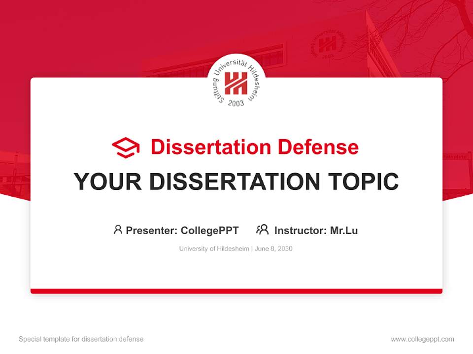 University of Hildesheim Graduation Thesis Defense PPT Template4:3 ratio PPT effect preview image7