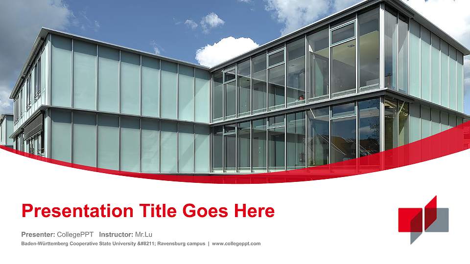 Baden-Württemberg Cooperative State University – Ravensburg campus Course/Courseware Creation PPT Template16:9 ratio PPT effect preview image