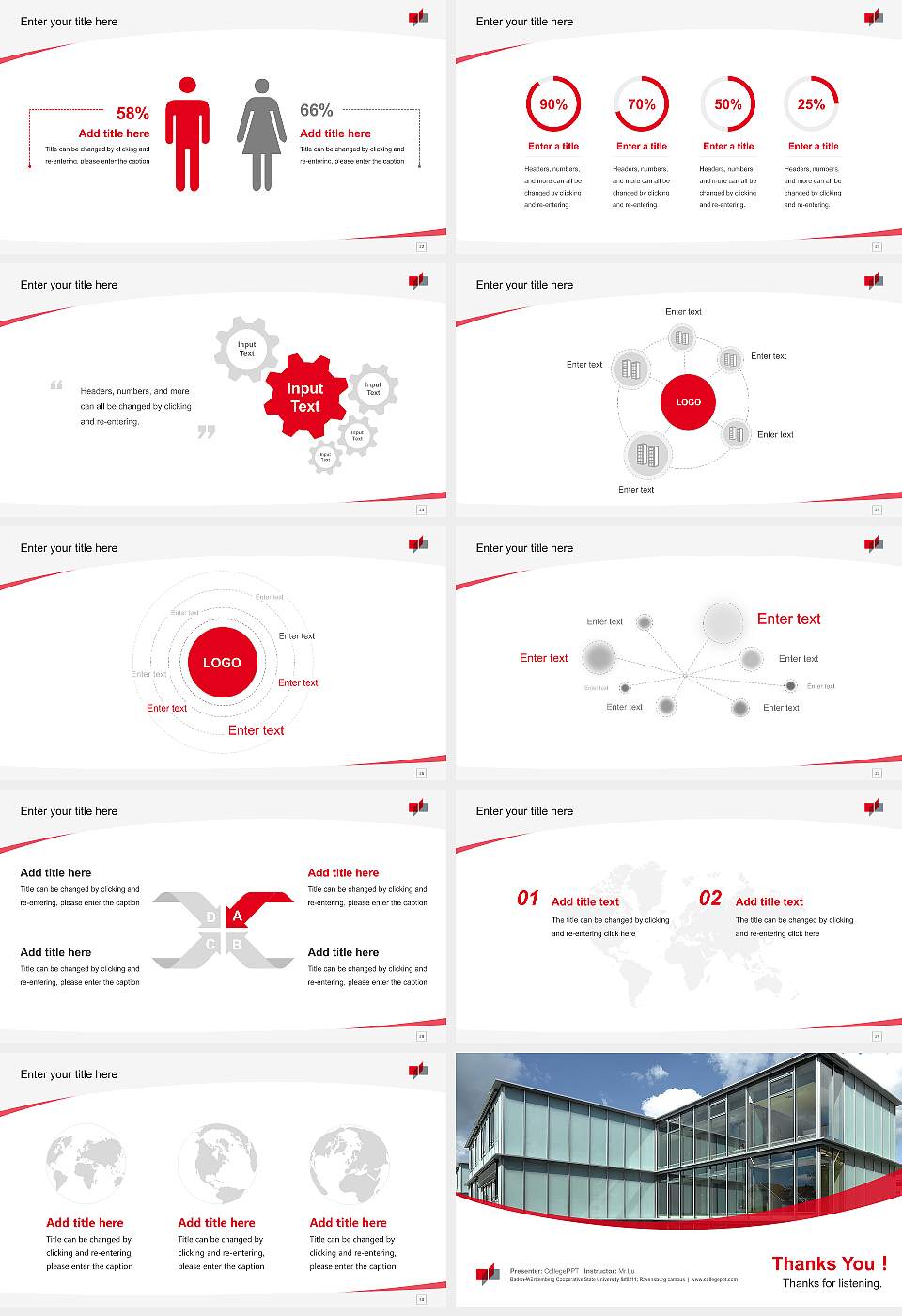 Baden-Württemberg Cooperative State University – Ravensburg campus Course/Courseware Creation PPT Template16:9 ratio PPT effect preview image4