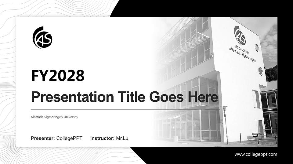 Albstadt-Sigmaringen University Academic Presentation/Research Findings Report PPT Template16:9 ratio PPT effect preview image