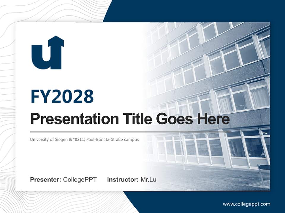 University of Siegen – Paul-Bonatz-Straße campus Academic Presentation/Research Findings Report PPT Template4:3 ratio PPT effect preview image5