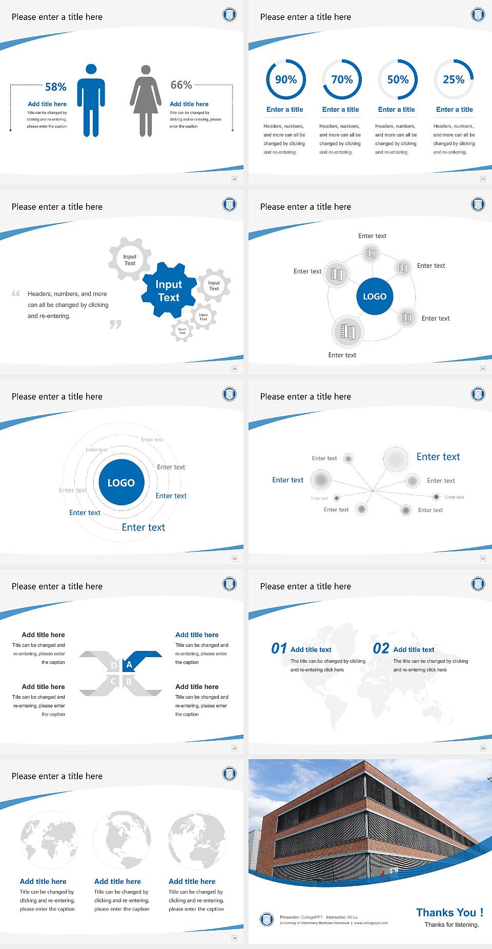 University of Veterinary Medicine Hannover Course/Courseware Creation PPT Template4:3 ratio PPT effect preview image4