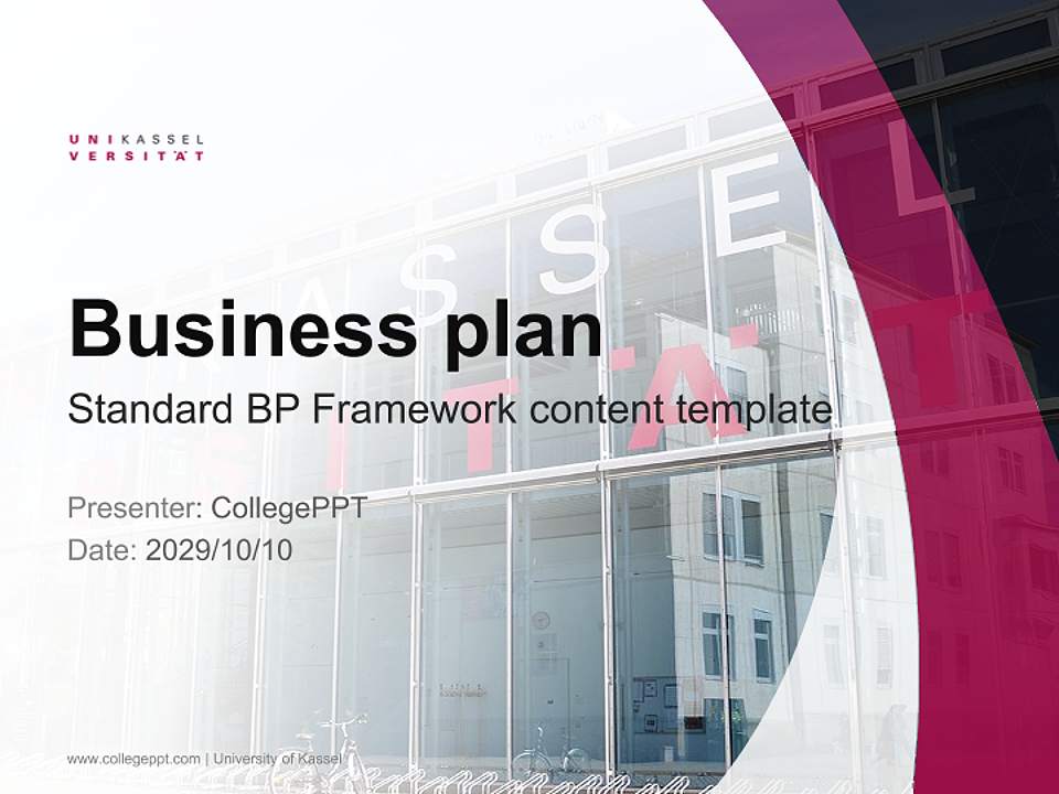 University of Kassel Competition/Entrepreneurship Contest PPT Template4:3 ratio PPT effect preview image9