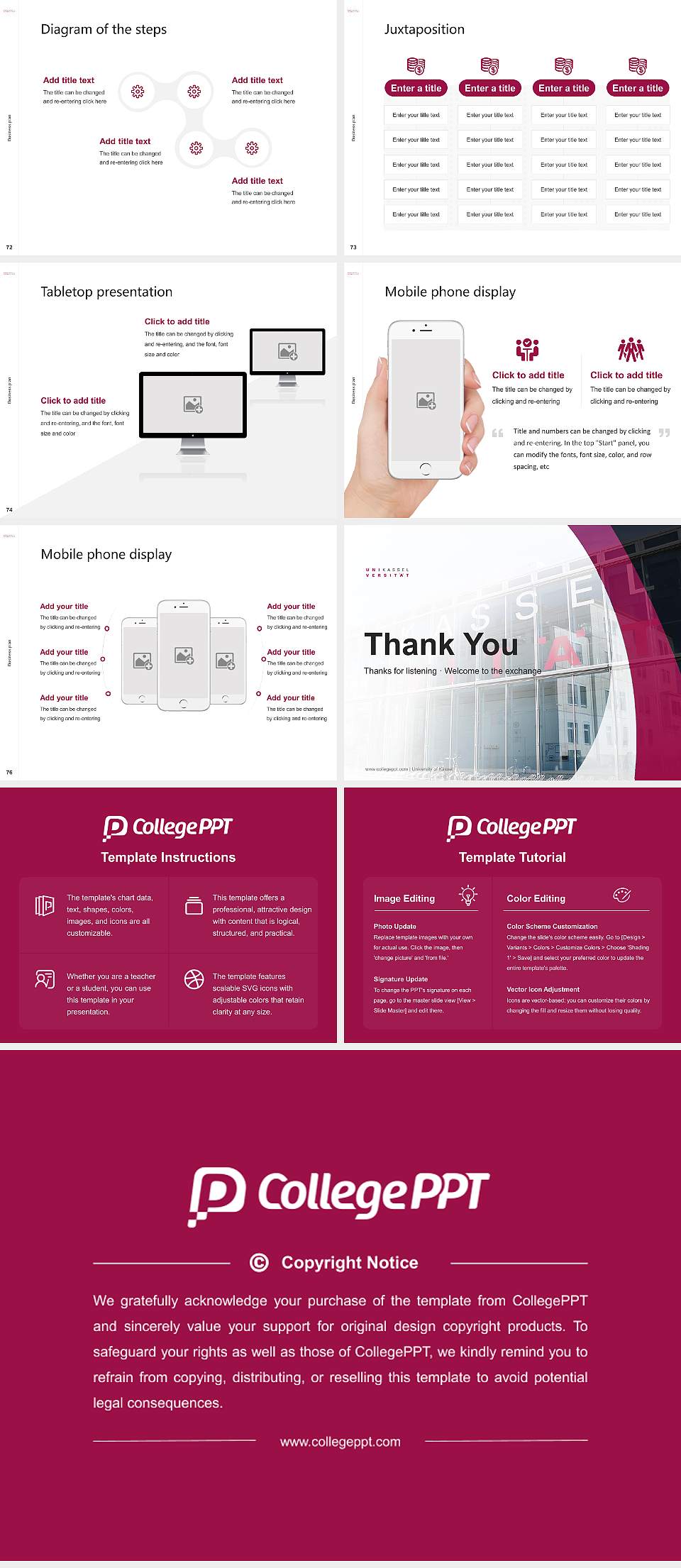 University of Kassel Competition/Entrepreneurship Contest PPT Template4:3 ratio PPT effect preview image9