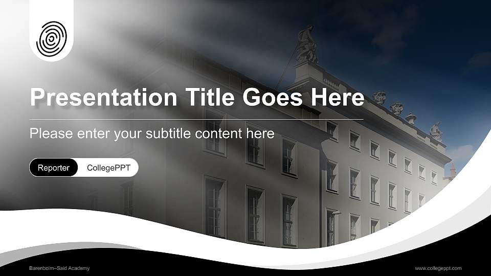 Barenboim–Said Academy Lecture Sharing and Networking Event PPT Template16:9 ratio PPT effect preview image