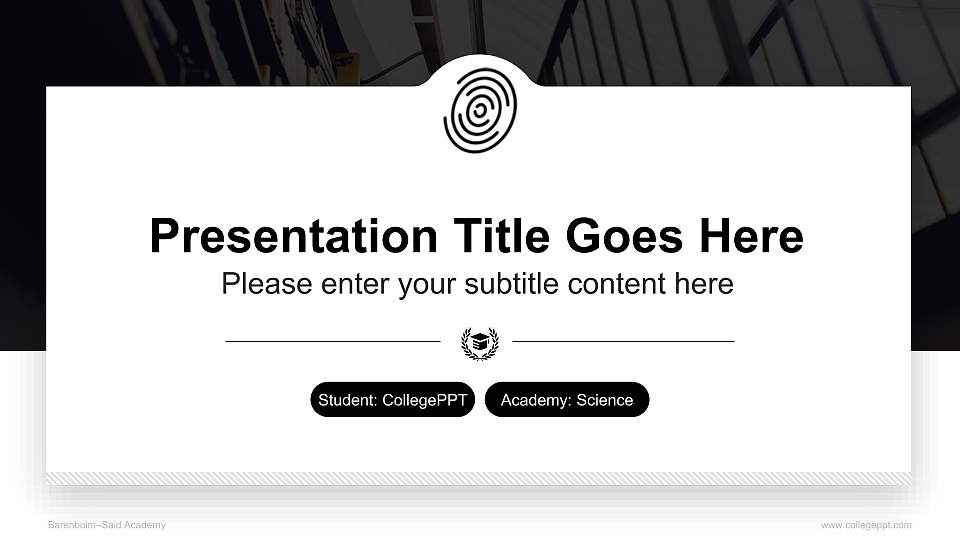 Barenboim–Said Academy National Scholarship Defense PPT Template16:9 ratio PPT effect preview image