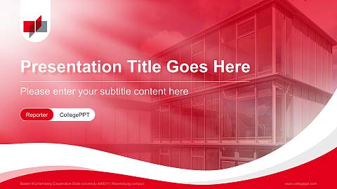 Baden-Württemberg Cooperative State University – Ravensburg campus Lecture Sharing and Networking Event PPT Template
