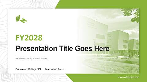 Westphalian University of Applied Sciences Academic Presentation/Research Findings Report PPT Template