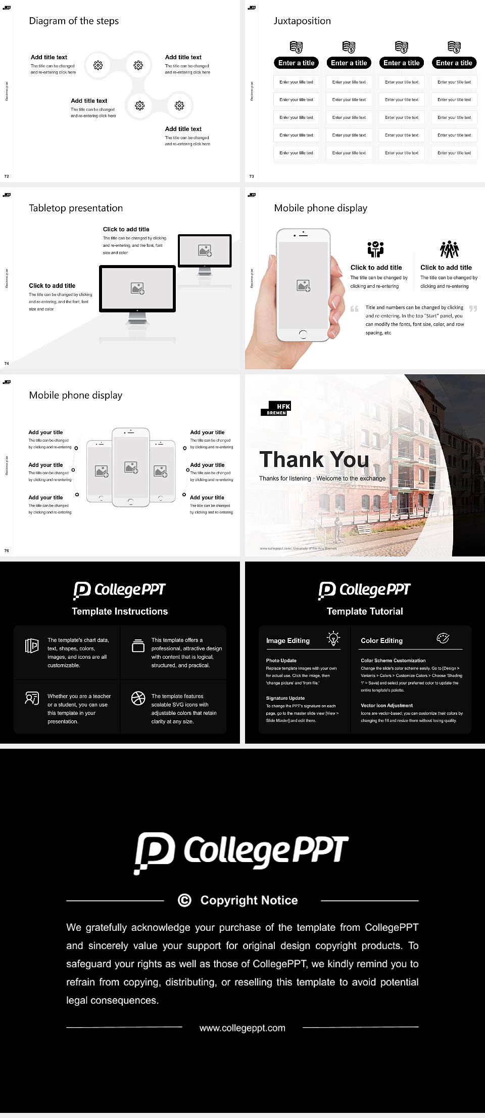 University of the Arts Bremen Competition/Entrepreneurship Contest PPT Template4:3 ratio PPT effect preview image9