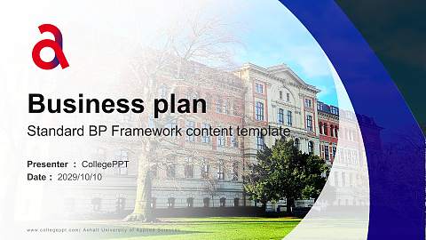 Anhalt University of Applied Sciences Competition/Entrepreneurship Contest PPT Template