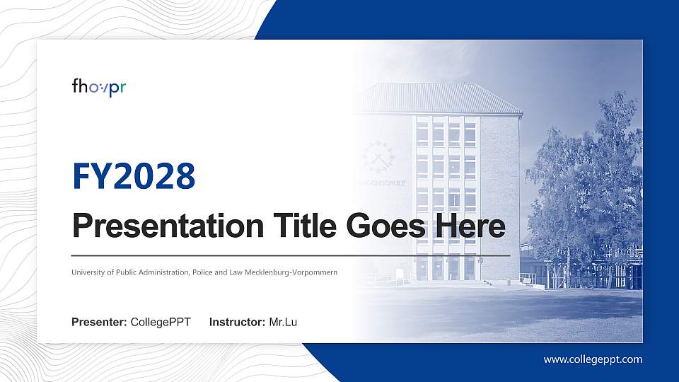 University of Public Administration, Police and Law Mecklenburg-Vorpommern Academic Presentation/Research Findings Report PPT Template16:9 ratio PPT effect preview image