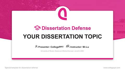 University of Music, Drama and Media Hanover Graduation Thesis Defense PPT Template