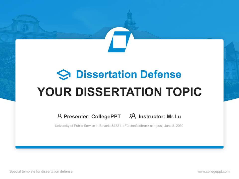University of Public Service in Bavaria – Fürstenfeldbruck campus Graduation Thesis Defense PPT Template4:3 ratio PPT effect preview image7
