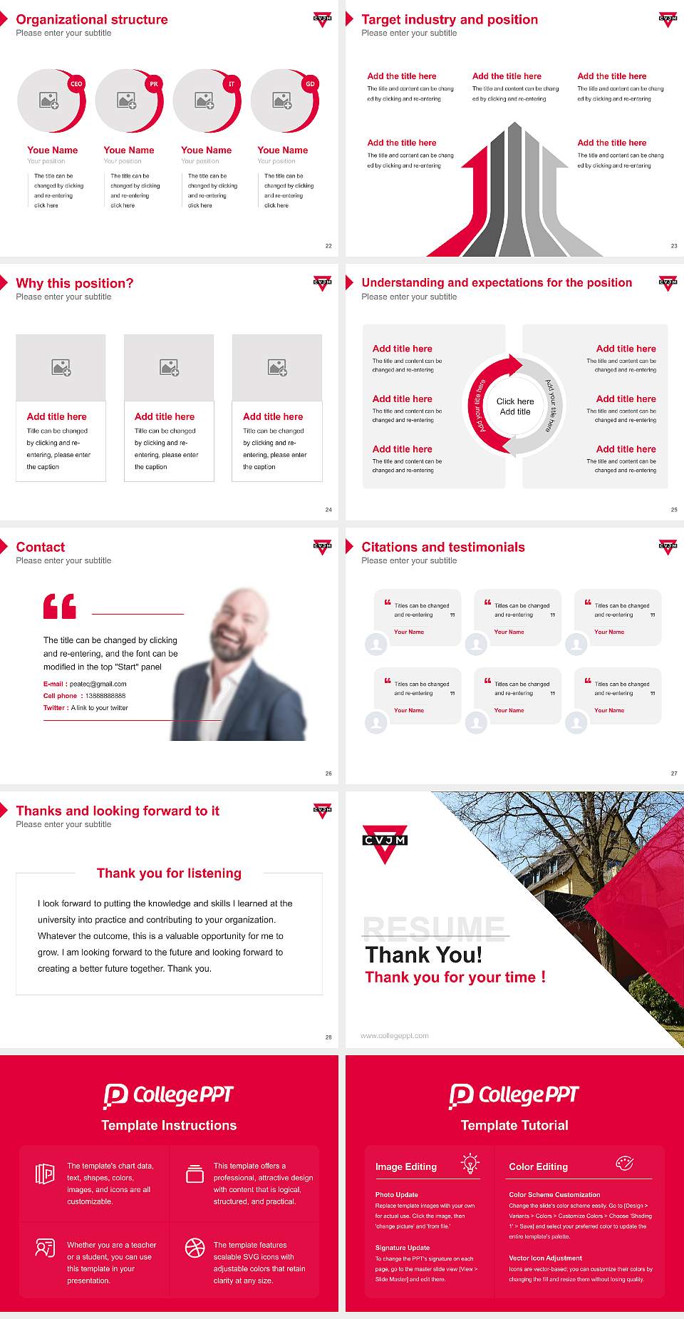 YMCA University of Applied Sciences Resume PPT Template4:3 ratio PPT effect preview image4