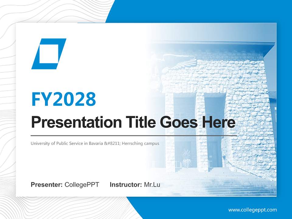 University of Public Service in Bavaria – Herrsching campus Academic Presentation/Research Findings Report PPT Template4:3 ratio PPT effect preview image5