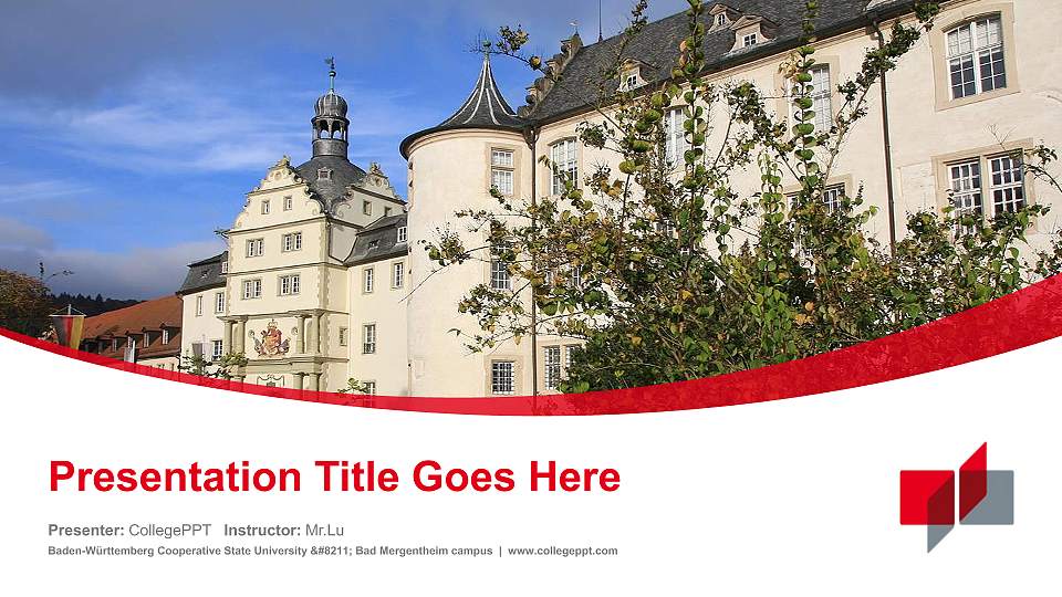Baden-Württemberg Cooperative State University – Bad Mergentheim campus Course/Courseware Creation PPT Template16:9 ratio PPT effect preview image