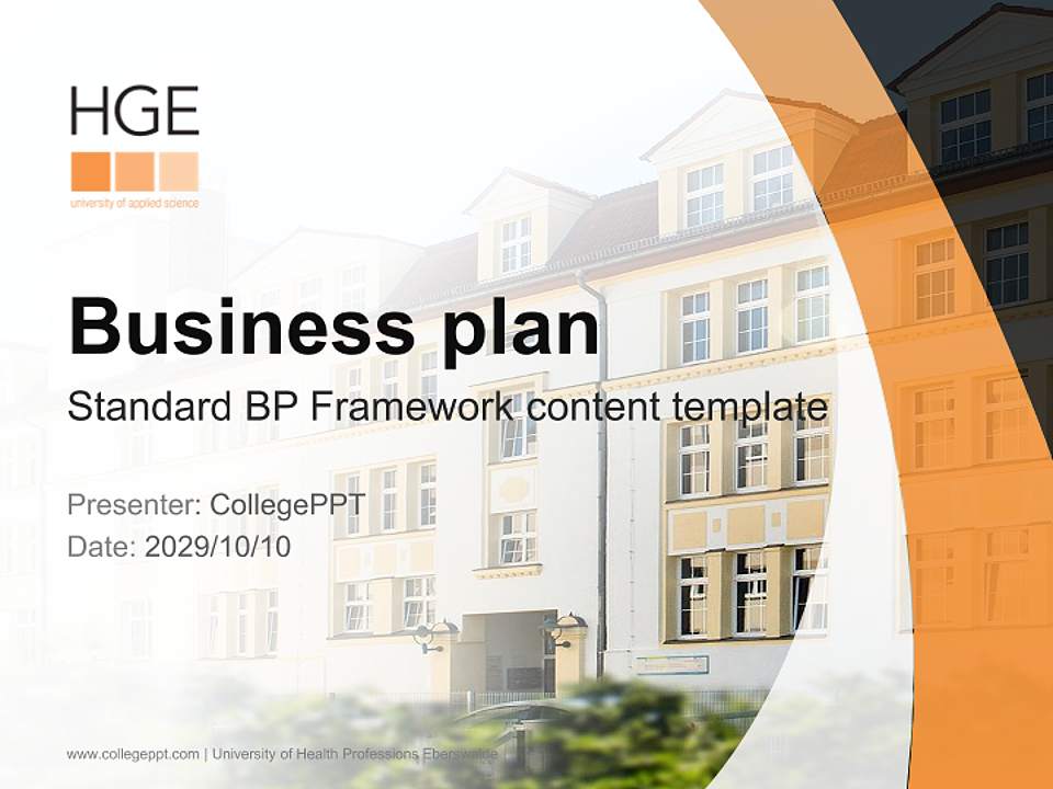 University of Health Professions Eberswalde Competition/Entrepreneurship Contest PPT Template4:3 ratio PPT effect preview image9