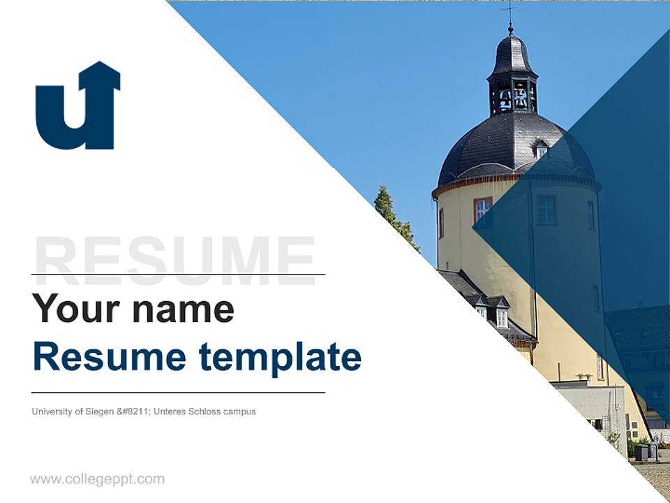 University of Siegen – Unteres Schloss campus Resume PPT Template4:3 ratio PPT effect preview image5