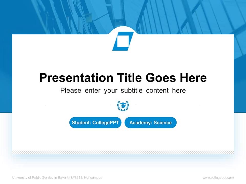 University of Public Service in Bavaria – Hof campus National Scholarship Defense PPT Template4:3 ratio PPT effect preview image4