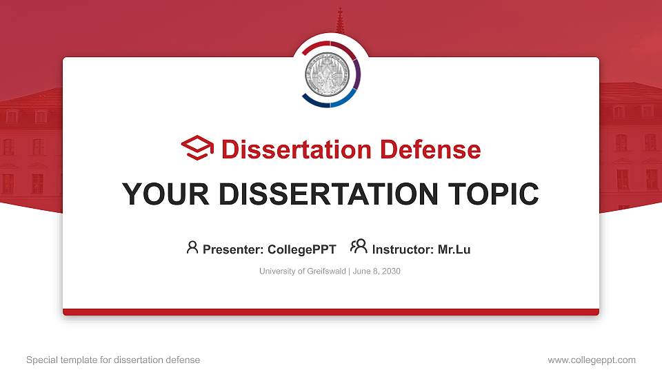 University of Greifswald Graduation Thesis Defense PPT Template16:9 ratio PPT effect preview image