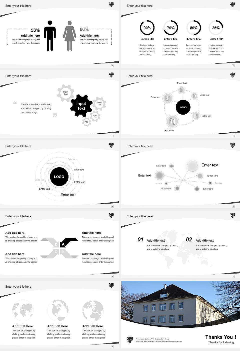 University of Wuppertal – Freudenberg campus Course/Courseware Creation PPT Template16:9 ratio PPT effect preview image4