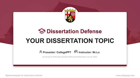 University of Public Administration Rhineland-Palatinate Graduation Thesis Defense PPT Template