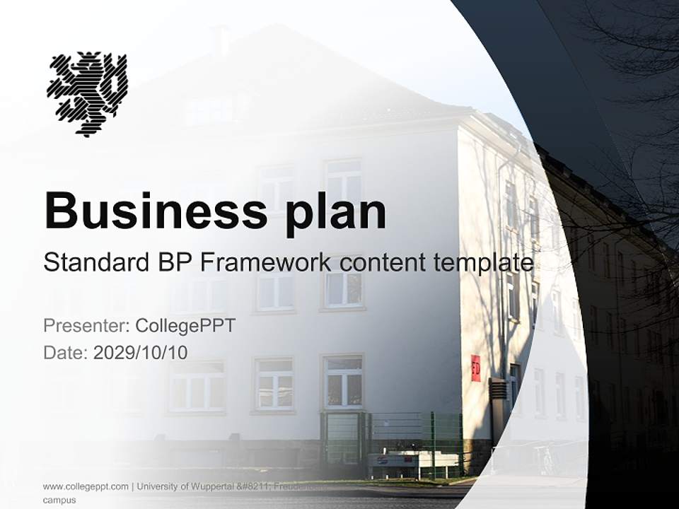 University of Wuppertal – Freudenberg campus Competition/Entrepreneurship Contest PPT Template4:3 ratio PPT effect preview image9