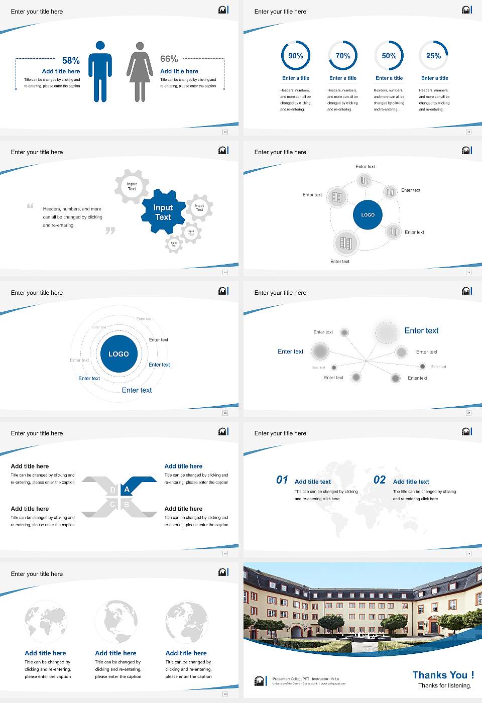 University of the German Bundesbank Course/Courseware Creation PPT Template16:9 ratio PPT effect preview image4