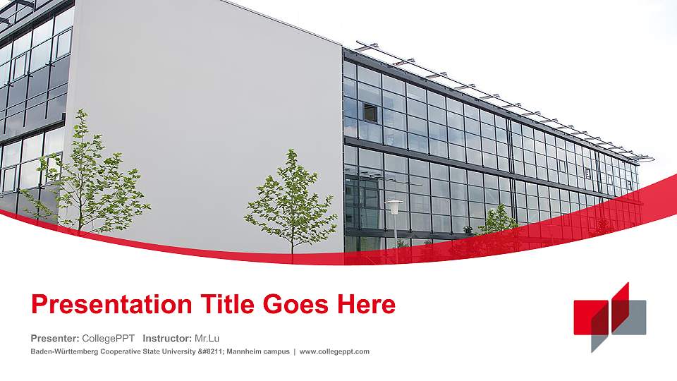Baden-Württemberg Cooperative State University – Mannheim campus Course/Courseware Creation PPT Template16:9 ratio PPT effect preview image