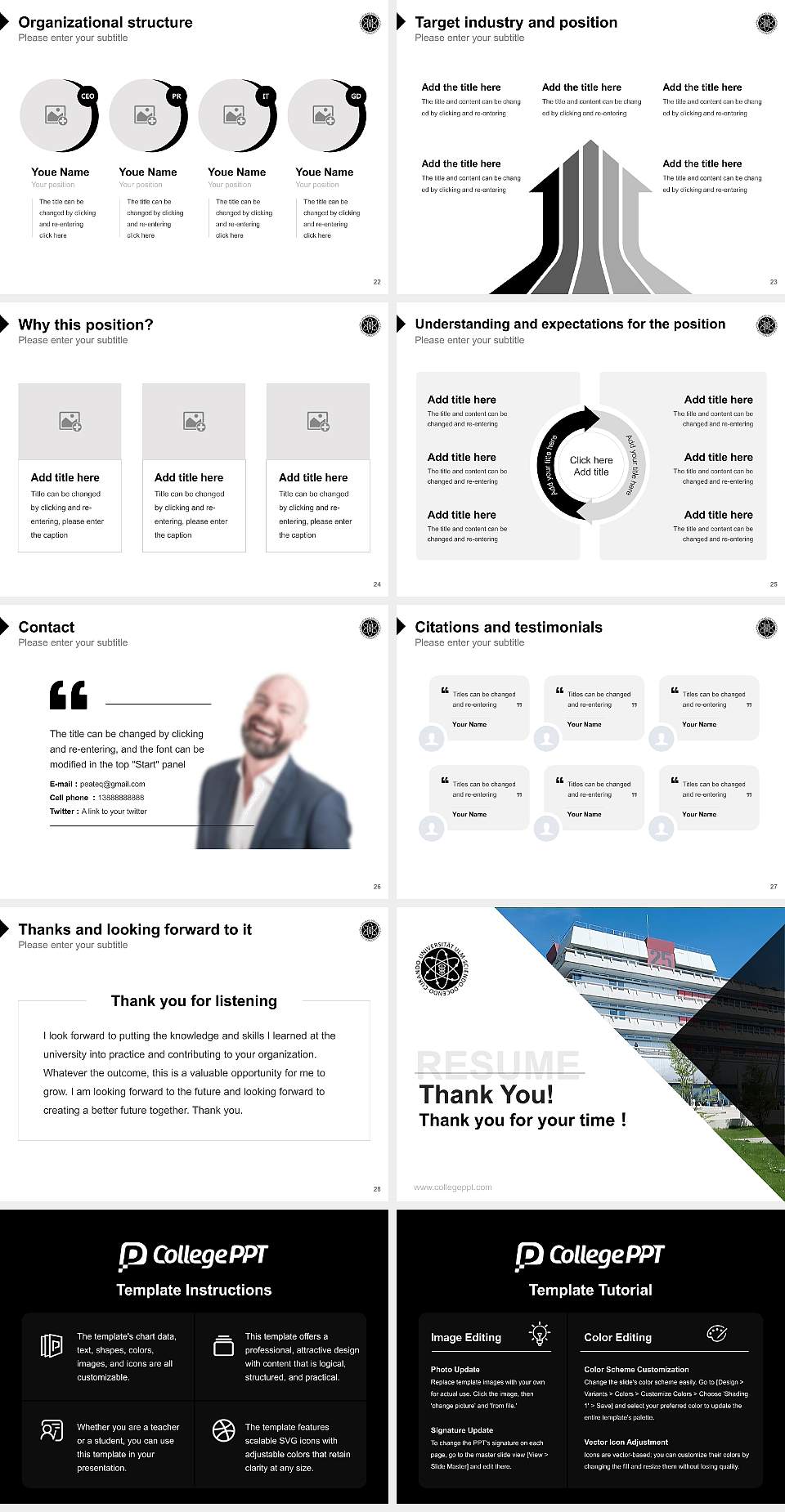 University of Ulm Resume PPT Template4:3 ratio PPT effect preview image4