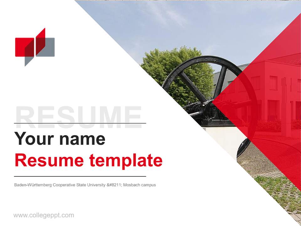 Baden-Württemberg Cooperative State University – Mosbach campus Resume PPT Template4:3 ratio PPT effect preview image5